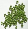 100 4x6mm Transparent Olivine Drop Beads
